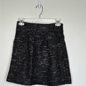 LOFT Black Textured A-Line Tweed Mini Skirt Lined Preppy‎ Style Size 00 BNCM3